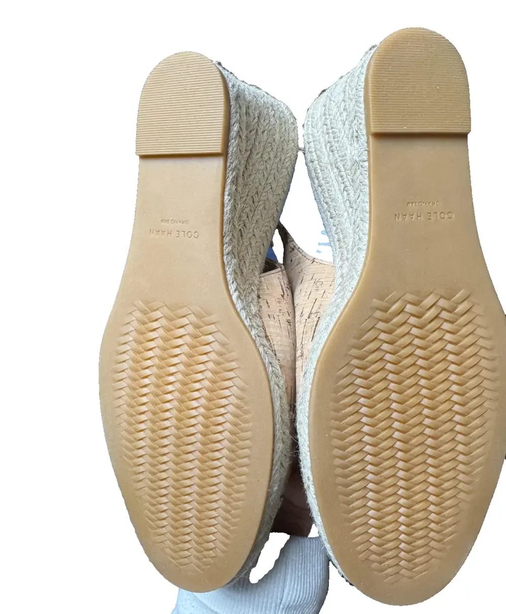 Cole Haan Shoes Womens Size 5.5 Cork Espadrille Wedge Slingback Sandals W28124